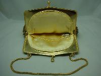 Vintage 50s AMAZING Gold Bead  Diamante Evening Handbag