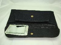 1940s Black Crepe Evening Clutch Handbag Petit Point 