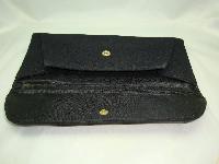 1940s Black Crepe Evening Clutch Handbag Petit Point 