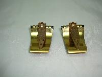 Vintage 30s Jean Painleve French Bakelite Seahorse Black Gold Dress Clips 