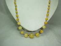 Vintage Art Deco Rolled Gold Link Yellow Star Glass Bead Necklace WOW