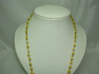 Vintage Art Deco Rolled Gold Link Yellow Star Glass Bead Necklace WOW