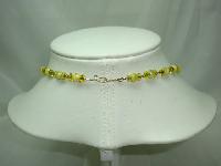 Vintage Art Deco Rolled Gold Link Yellow Star Glass Bead Necklace WOW