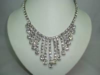 Vintage 50s Sparkling Diamante  Bib Festoon Drop Necklace STUNNING!