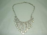 Vintage 50s Sparkling Diamante  Bib Festoon Drop Necklace STUNNING!