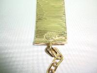 Vintage 70s Signed Grosse Wide Flexible Textured Gold Choker Necklace