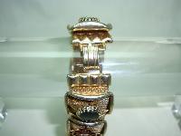 Vintage 50s Wide Gold Link Red & Black Diamante Bracelet 