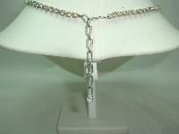 Vintage 50s Quality Sapphire Blue & Clear Diamante Necklace