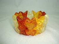 Vintage 50s Honey and Amber Confetti Sparkle Lucite Stretch Bracelet