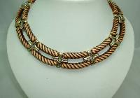 1970s Very Attractive Wide Brown and Gold Lucite Collar Necklace MINT!