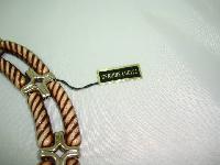 1970s Very Attractive Wide Brown and Gold Lucite Collar Necklace MINT!