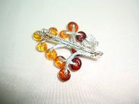 Beautiful Sterling Silver Two Tone Amber Bunch of Grapes Brooch