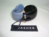 Stylish Jaeger Black & Grey Chunky Clamper Bangle Bracelet WOW!