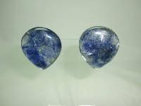 Vintage 70s Large Purple Blue Lucite Clip On Earrings