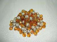Vintage 50s Citrine Glass Bead & Silver Tassel Cascade Brooch
