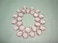 Beautiful Pink Faceted Crystal Glass Briolette Bead Stretch Bracelet 