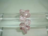 Beautiful Pink Faceted Crystal Glass Briolette Bead Stretch Bracelet 