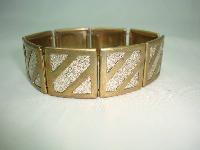 Vntage 30s Wide Goldide Lucite Sparkle Geometric Square Link Bracelet