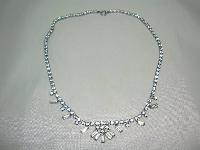 Vintage 50s Sparkling Quality Baguette Cut Diamante Drop Necklace