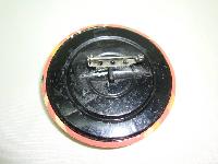 Vintage 50s Large Orange Cream Lucite Swirl Button Flower Brooch