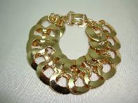 Vintage 50s Attractive Wide Gold Figure of Eight Fancy Link Bracelet 