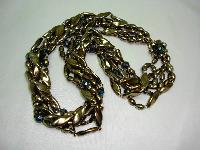 Vintage 50s 6 Row Gold & AB Glass Bead Twist Necklace Fab Flower Clasp