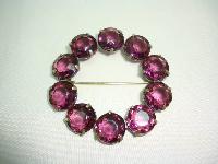 Antique Victorian Beautiful Amethyst Purple Paste Stone Garland Brooch