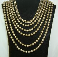 Vintage 50s Style Amazing Show Stopping 7 Row Gold Bead Necklace