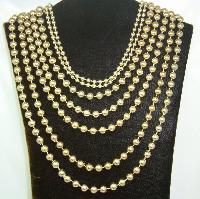 Vintage 50s Style Amazing Show Stopping 7 Row Gold Bead Necklace