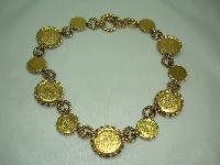 1980s Chunky Faux Pearl and Gold Chain Link Collar Necklace Stunning!