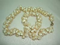 Vintage 50s Beautiful Tiny Real Shell Cluster Bead Necklace 