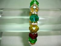 Beautiful Multicoloured Crystal and Diamanate Bead Stretch Bracelet  