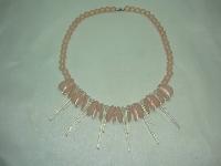 Vintage 70s Contemporary Pretty Pink Lucite Circles Drop Bead Necklace