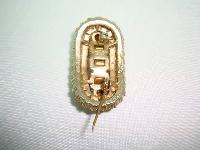 1950s Unusual Signed Sphinx Amber Citrine Orange Diamante Gold Brooch 