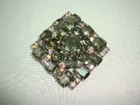 Vintage 50s Large AB Smoky Quartz Colour Diamante 3 Dimensional Brooch