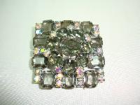 Vintage 50s Large AB Smoky Quartz Colour Diamante 3 Dimensional Brooch