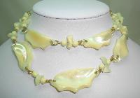 Vintage 50s Fab Chunky Mother of Pearl Irregular Shape Link Necklace