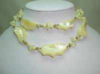 Vintage 50s Fab Chunky Mother of Pearl Irregular Shape Link Necklace