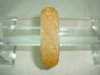 Vintage 30s Pretty Carved Flowers Celluloid Plastic Pale Orange Bangle