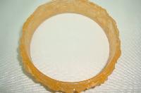 Vintage 30s Pretty Carved Flowers Celluloid Plastic Pale Orange Bangle