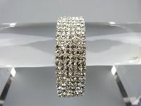 Glamorous Vintage 50s Style Wide Sparkling Diamante Stretch Bracelet