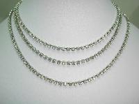 Vintage 50s Amazing 3 Row Graduating Sparkling Diamante Necklace