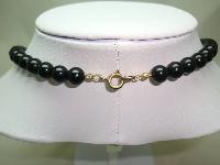 Vintage 60s Black and Gold Lucite Plastic V Shaped Statement Necklace