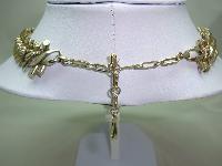 Vintage 50s Quality Fancy Link Heavy Goldtone Necklace Designer