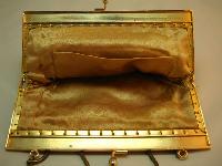 Vintage 50s Super Amber Gold Bead Lucite Frame Evening Handbag Fab!