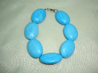 Lovely Chunky Real Turquoise Stone Smooth Oval  Bead Bracelet