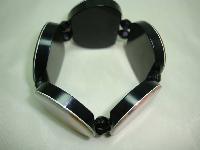 Vintage 70s Wide Ladies Faces Lucite Stretch Bracelet Unique and Chic