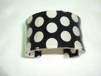 Quirky Black and Clear Spotty Acrylic Lucite Cuff Bangle Super Cute!
