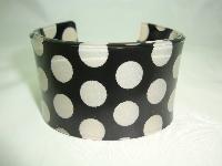 Quirky Black and Clear Spotty Acrylic Lucite Cuff Bangle Super Cute!