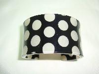 Quirky Black and Clear Spotty Acrylic Lucite Cuff Bangle Super Cute!